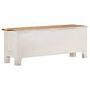 vidaXL Storage Box White Solid Acacia Wood, MDF Large Lowboard
