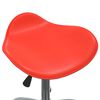 vidaXL Dining Chair Red Faux leather, chromed steel Adjustable