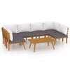 vidaXL Garden Lounge Set Dark Grey Solid Acacia wood 7 Piece Set Modular