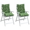vidaXL Lowback Chair Cushion Set of 2 Green Oxford fabric