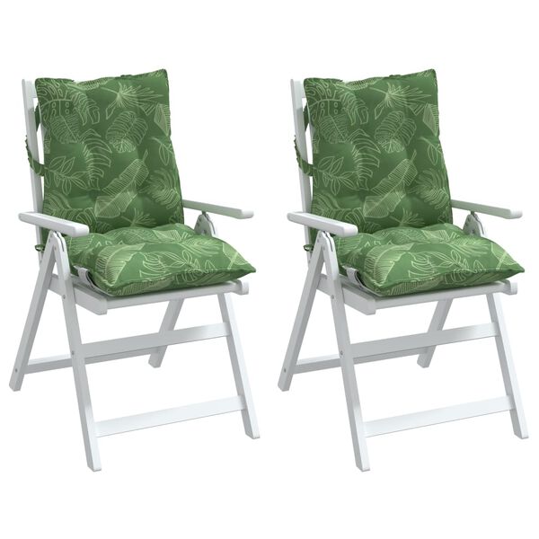 vidaXL Lowback Chair Cushion Set of 2 Green Oxford fabric