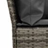 vidaXL Garden Sofa Grey PE rattan, powder-coated steel, polyester