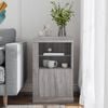 vidaXL Side Cabinet Gray Sonoma Engineered wood, Glass Medium