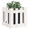vidaXL Garden Planter White Solid pine wood 15.7 x 15.7 x 15.7 in