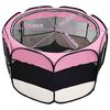vidaXL Dog Playpen Pink and Cream Polyester and Steel Medium Foldable