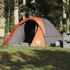 vidaXL Camping Tent Cabin 4-Person Grey and Orange Waterproof