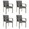 vidaXL Garden Dining Set Black and Grey