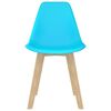 vidaXL Dining Chair Set of 4 Blue Polypropylene, Beechwood 0 Ergonomic