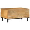 vidaXL Coffee Table Brown Solid Mango Wood, Metal Medium Coffee Table