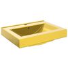 vidaXL Wash Basin with Overflow 23.6x18.1x6.3" Ceramic Gold