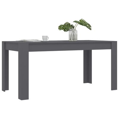 vidaXL Dining Table Gray 63"x31.5"x29.9" Engineered Wood
