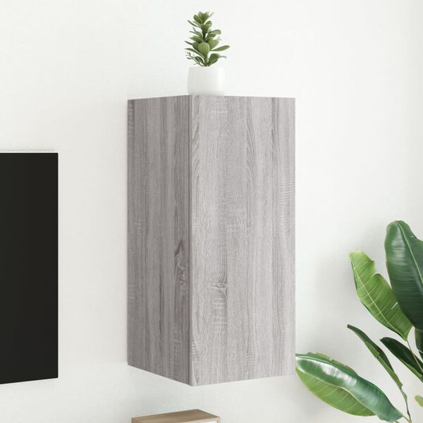 vidaXL TV Wall Cabinet Grey Sonoma Engineered wood 12.0 x 13.8 x 27.6 in