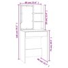 vidaXL LED Dressing Table With Cabinet Brown Oak Engineered Wood