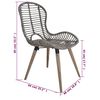 vidaXL Dining Chair Set of 4 Brown Natural rattan, Wood Standard