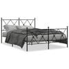 vidaXL Bed Frame Black Steel Double Bed Frame Rectangular