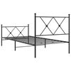 vidaXL Bed Frame Black Steel Single Rectangular Traditional Durable