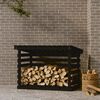 vidaXL Firewood Rack Black 42.5x28.7x31.1" Solid Wood Pine