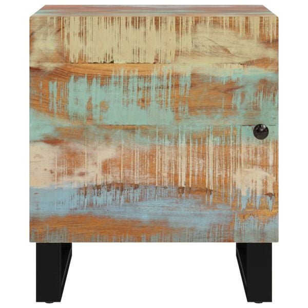 vidaXL Bedside Cabinet Brown, Black Solid reclaimed wood, iron