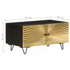 vidaXL Coffee Table Black with Brass Solid Mango Wood, Iron