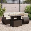vidaXL Garden Sofa Set Brown PE Rattan 5 Piece Set Adjustable Armrests