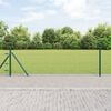 vidaXL Fence Post Green 164.04 x 1.31 ft (1.42 in mesh) Steel and PVC