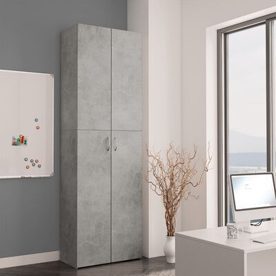vidaXL Office Cabinet Concrete Gray 23.6"x12.6"x74.8" Chipboard