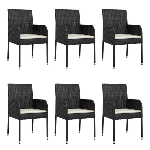 vidaXL Garden Dining Set Black, Cream White