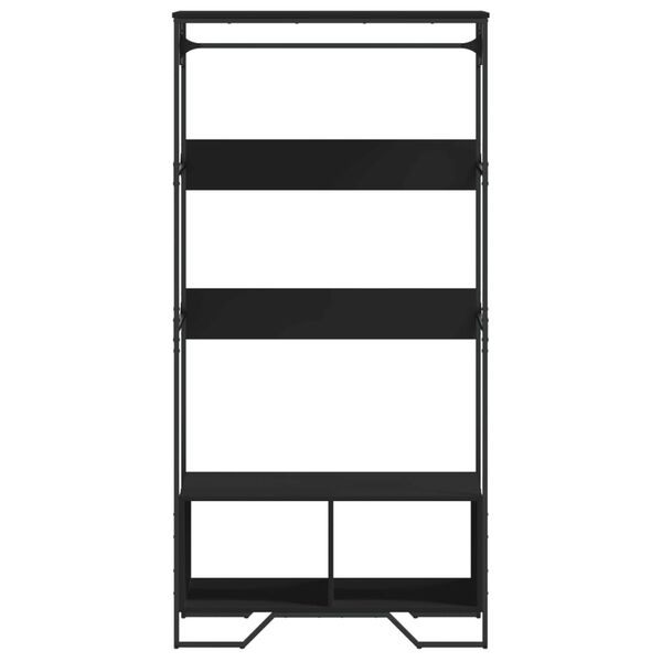 vidaXL Wardrobe Black Engineered Wood, Metal Compact Wardrobe