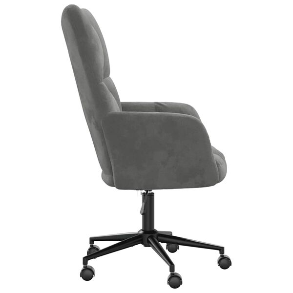 vidaXL Chill Chair Dark Grey Velvet (100% polyester), Steel Medium