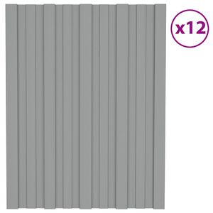 vidaXL Roof Panels 12 pcs Galvanized Steel Gray 23.6"x17.7"