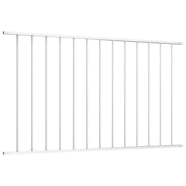 vidaXL Fence Panel Powder-coated Steel 5.4 ft x 4.1 ft White