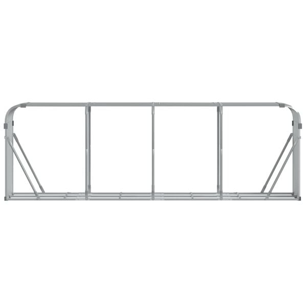 vidaXL Log Holder Silver 118.1"x17.7"x39.4" Galvanized Steel