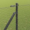 vidaXL Fence Post Grey 328.08 x 4.92 ft (1.42 in mesh) Steel and PVC