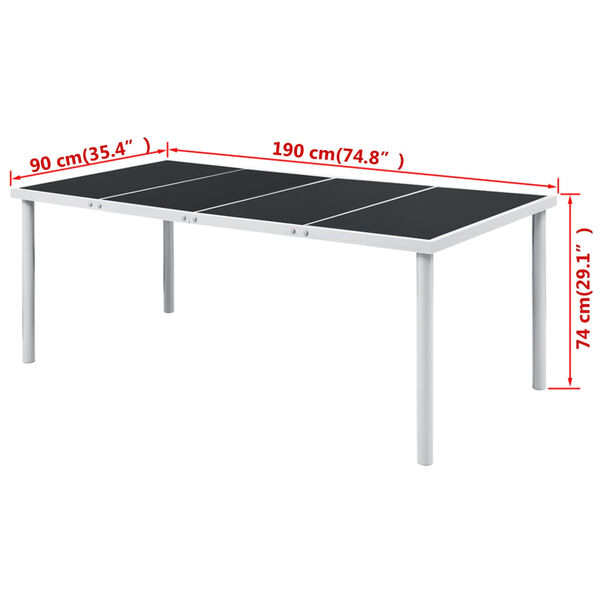 vidaXL Outdoor Dining Table Black and grey