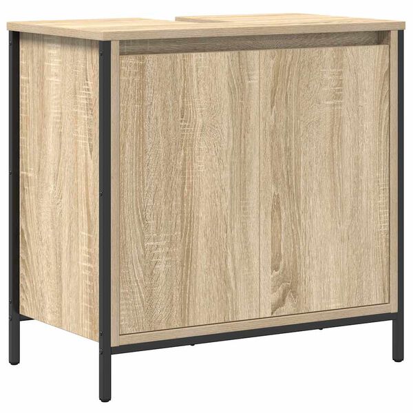 vidaXL Bathroom Basin Cabinet Sonoma Oak Engineered Wood Medium