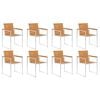 vidaXL Patio Chairs 8 pcs with Cushions Solid Acacia Wood