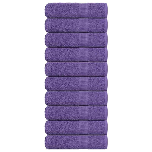 vidaXL Bath Towel Set of 10 Purple 100% Cotton Large Bath Towel