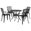 vidaXL Garden Dining Set Black Cast aluminum Medium Durable