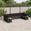 vidaXL Garden Sofa Set Black PE rattan 10 Piece Set Modular