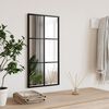 vidaXL Wall Mirror Black Glass, Powder-coated Iron 11.8 x 23.6 in