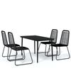 vidaXL Garden Dining Set Black Powder-coated steel 5 piece set