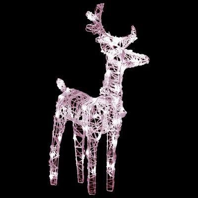 vidaXL Reindeers & Sleigh Christmas Decoration 160 LEDs 51.2" Acrylic