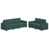 vidaXL Sofa 2 pcs Green Linen-blend Fabric