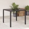 vidaXL Garden Table Black PE Rattan 35.4 x 35.4 in Sturdy Garden Table