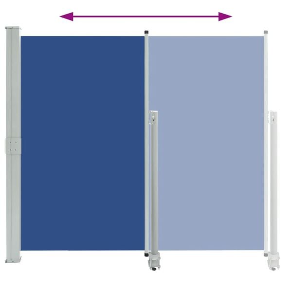 vidaXL Side Awning Blue Polyester with PU coating 55.1 x 118.1 in