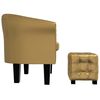 vidaXL Chesterfield Set of 2 Gold Faux leather Medium Ergonomic