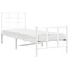 vidaXL Metal Bed Frame without Mattress with Footboard White 29.5"x74.8"