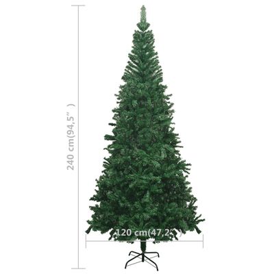 vidaXL Artificial Christmas Tree with LEDs L 94.5" Green