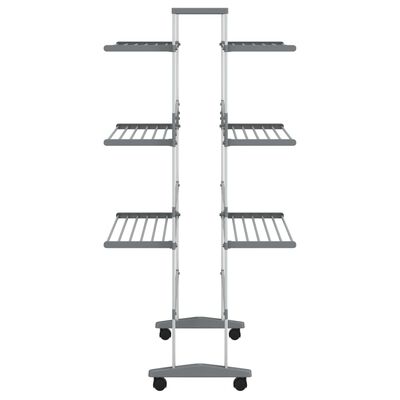 vidaXL Laundry Drying Rack with Wheels 35"x25.2"x50.8" Aluminum