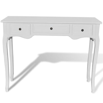 White Dressing Console Table with Three Drawers